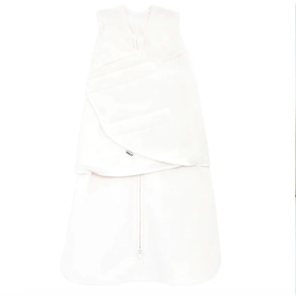 Halo SleepSack Swaddle Micro-Fleece TOG 3.0 Cream White Small 3-6 Months NWT